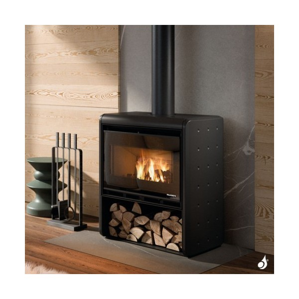 Poêle à Bois Palazzetti ASIA Design Épuré 9KW Ventilation Air Chaud Frontale